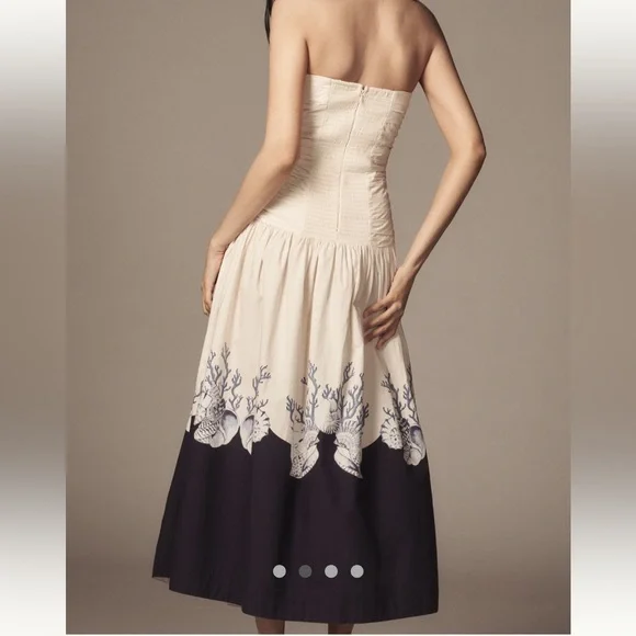 Carolina K Malla Strapless Drop-Waist Midi Dress - New with Tags - Picture 5 of 8